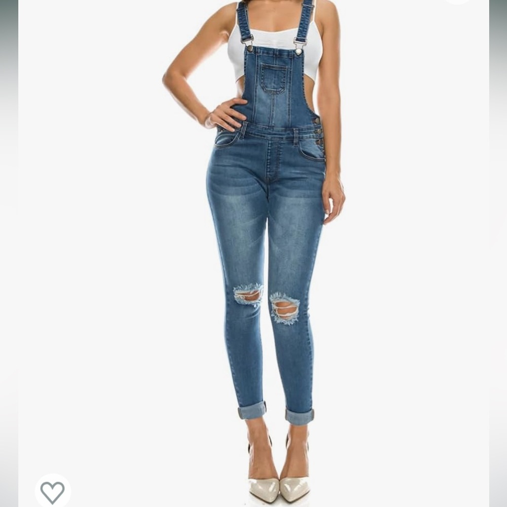 Twiin sisters denim overalls size Large